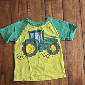John Deere Green and Yellow Pixel Tractor Tee